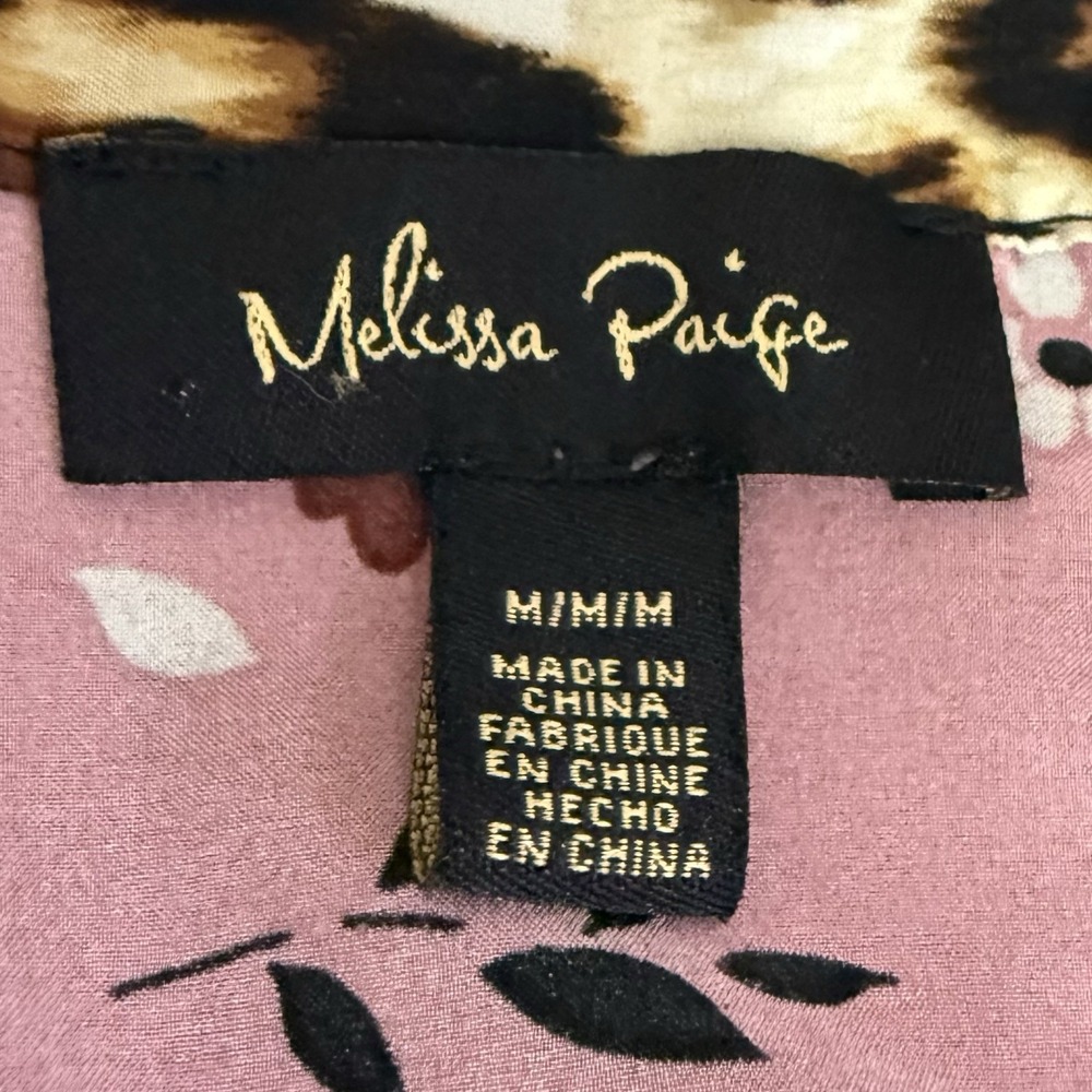Melissa Paige Top Womens M Multicolor Boho Patchwork Abstract Animal Print Shirt - Picture 5 of 8